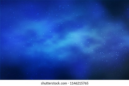 Light BLUE vector texture with milky way stars. Space stars on blurred abstract background with gradient. Pattern for futuristic ad, booklets.