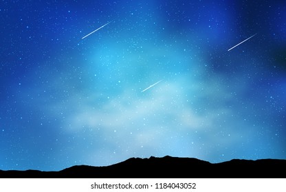 Light BLUE vector texture with milky way stars. Shining illustration with sky stars on abstract template. Pattern for astronomy websites.