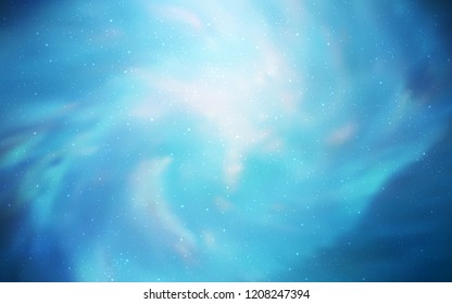 Light BLUE vector texture with milky way stars. Space stars on blurred abstract background with gradient. Pattern for astronomy websites.