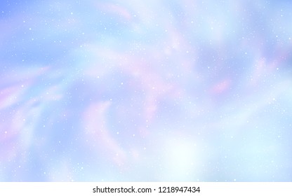 Light BLUE vector texture with milky way stars. Shining colored illustration with bright astronomical stars. Pattern for astronomy websites.