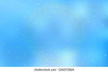 Light BLUE vector texture with milky way stars. Shining colored illustration with bright astronomical stars. Smart design for your business advert.