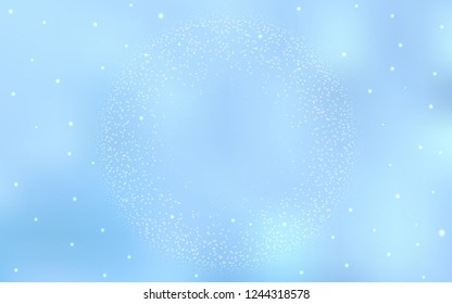 Light BLUE vector texture with milky way stars. Shining colored illustration with bright astronomical stars. Best design for your ad, poster, banner.