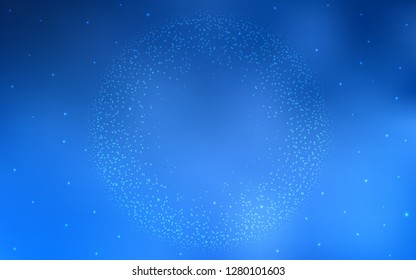 Light BLUE vector texture with milky way stars. Space stars on blurred abstract background with gradient. Pattern for futuristic ad, booklets.