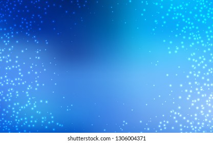 Light BLUE vector texture with milky way stars. Space stars on blurred abstract background with gradient. Pattern for astronomy websites.