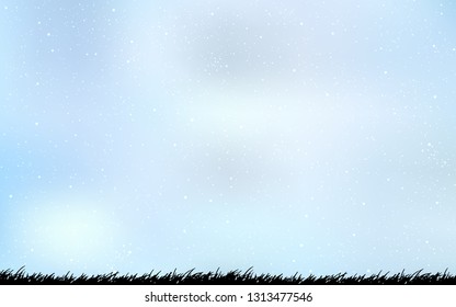 Light BLUE vector texture with milky way stars. Space stars on blurred abstract background with gradient. Best design for your ad, poster, banner.