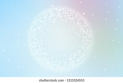 Light BLUE vector texture with milky way stars. Glitter abstract illustration with colorful cosmic stars. Smart design for your business advert.