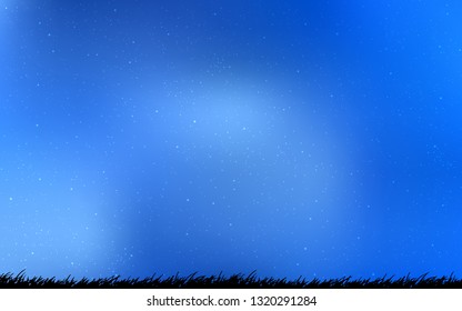 Light BLUE vector texture with milky way stars. Space stars on blurred abstract background with gradient. Pattern for futuristic ad, booklets.