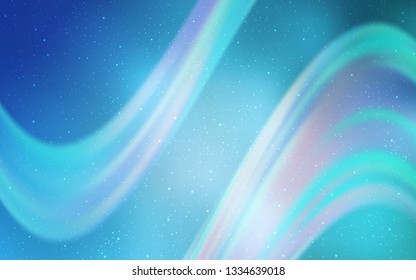 Light BLUE vector texture with milky way stars. Space stars on blurred abstract background with gradient. Smart design for your business advert.