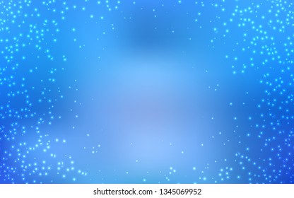 Light BLUE vector texture with milky way stars. Space stars on blurred abstract background with gradient. Template for cosmic backgrounds.