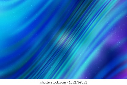 Light BLUE vector texture with milky way stars. Glitter abstract illustration with colorful cosmic stars. Best design for your ad, poster, banner.