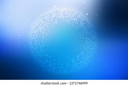 Light BLUE vector texture with milky way stars. Glitter abstract illustration with colorful cosmic stars. Best design for your ad, poster, banner.