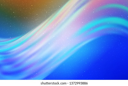 Light BLUE vector texture with milky way stars. Shining colored illustration with bright astronomical stars. Pattern for futuristic ad, booklets.