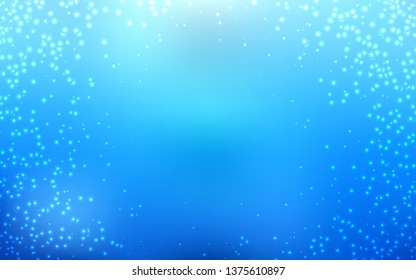Light BLUE vector texture with milky way stars. Shining colored illustration with bright astronomical stars. Pattern for futuristic ad, booklets.