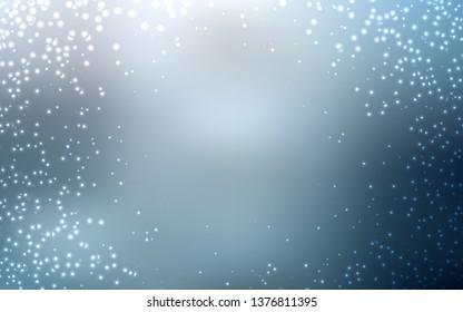 Light BLUE vector texture with milky way stars. Shining colored illustration with bright astronomical stars. Template for cosmic backgrounds.