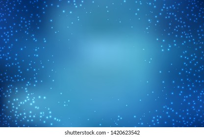 Light BLUE vector texture with milky way stars. Blurred decorative design in simple style with galaxy stars. Pattern for astronomy websites.