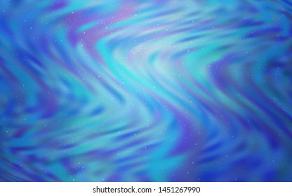 Light BLUE vector texture with milky way stars. Space stars on blurred abstract background with gradient. Smart design for your business advert.