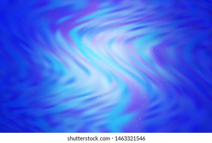 Light BLUE vector texture with milky way stars. Glitter abstract illustration with colorful cosmic stars. Template for cosmic backgrounds.
