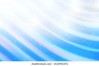 Light BLUE vector texture with milky way stars. Glitter abstract illustration with colorful cosmic stars. Best design for your ad, poster, banner.