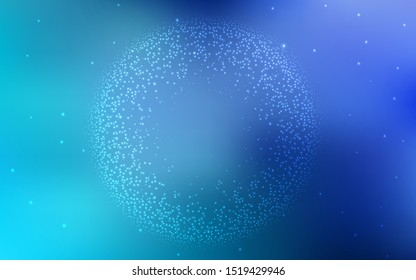 Light BLUE vector texture with milky way stars. Shining illustration with sky stars on abstract template. Pattern for futuristic ad, booklets.