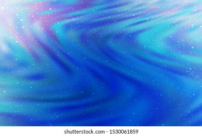 Light BLUE vector texture with milky way stars. Shining colored illustration with bright astronomical stars. Best design for your ad, poster, banner.