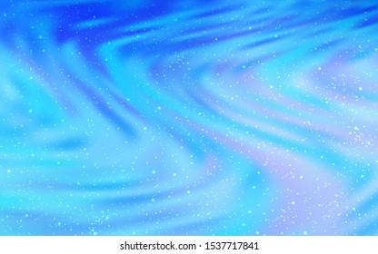 Light BLUE vector texture with milky way stars. Blurred decorative design in simple style with galaxy stars. Best design for your ad, poster, banner.