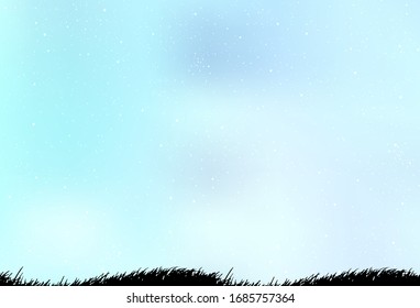 Light BLUE vector texture with milky way stars. Space stars on blurred abstract background with gradient. Pattern for futuristic ad, booklets.
