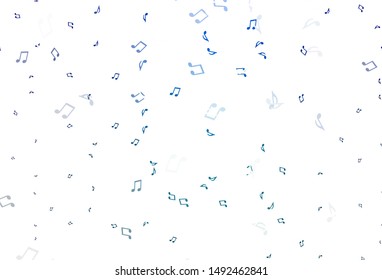 Light BLUE vector texture with musical notes. Isolated colorful music keys on abstract background. Pattern for school ad, booklets.