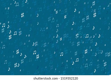 Light BLUE vector texture with musical notes. Abstract illustration with colorful symbols of melody. Pattern for school ad, booklets.