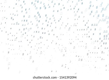 Light BLUE vector texture with musical notes. Abstract illustration with colorful symbols of melody. Pattern for school ad, booklets.