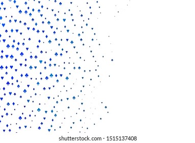 Light BLUE vector texture with playing cards. Glitter abstract sketch with isolated symbols of playing cards. Template for business cards of casinos.