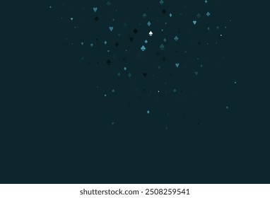 Light BLUE vector texture with playing cards. Glitter abstract sketch with isolated symbols of playing cards. Pattern for ads of parties, events in Vegas.