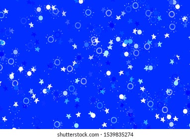 Light BLUE vector texture with small stars, suns. Modern geometrical abstract illustration with stars, suns. Pattern for astronomy websites.