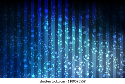 Light BLUE vector texture with soccer balls. Glitteral colorful illustration with abstract soccer balls. Pattern for ads of football championship.