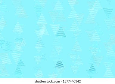 Light BLUE vector texture with triangular style. Triangles on abstract background with colorful gradient. Modern template for landing page.
