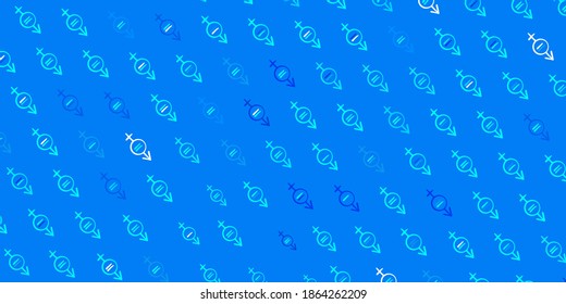 Light BLUE vector texture with women rights symbols. Simple design in abstract style with women rights activism. Elegant design for wallpapers.