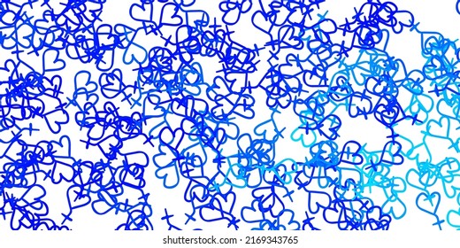 Light BLUE vector texture with women's rights symbols. Abstract illustration with a depiction of women's power. Background for International Women’s Day.