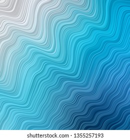 Light BLUE vector texture with wry lines. Colorful geometric sample with gradient curves.  Pattern for ads, commercials.