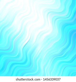 Light BLUE vector texture with wry lines. Abstract illustration with bandy gradient lines. Pattern for websites, landing pages.
