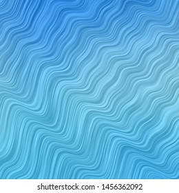 Light BLUE vector texture with wry lines. Abstract illustration with gradient bows. Template for cellphones.