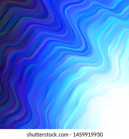 Light BLUE vector texture with wry lines. Abstract illustration with bandy gradient lines. Best design for your ad, poster, banner.