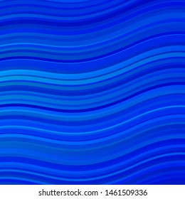 Light BLUE vector texture with wry lines. Illustration in abstract style with gradient curved.  Template for cellphones.