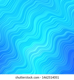 Light BLUE vector texture with wry lines. Colorful geometric sample with gradient curves.  Design for your business promotion.