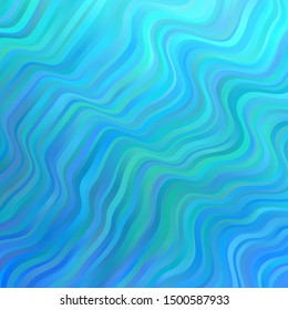 Light BLUE vector texture with wry lines. Colorful illustration, which consists of curves. Pattern for booklets, leaflets.