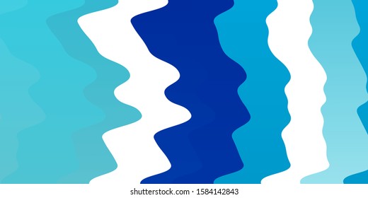 Light BLUE vector texture with wry lines. Colorful illustration in abstract style with bent lines. Best design for your ad, poster, banner.