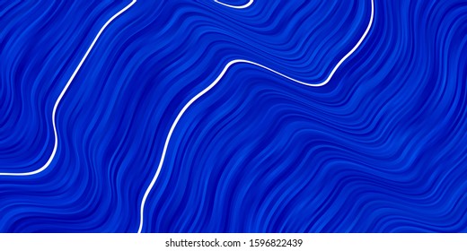 Light BLUE vector texture with wry lines. Colorful illustration with curved lines. Best design for your ad, poster, banner.