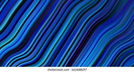 Light BLUE vector texture with wry lines. Abstract illustration with gradient bows. Best design for your posters, banners.