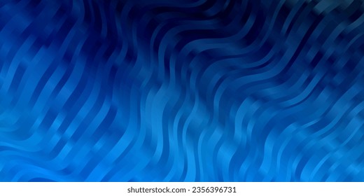 Light BLUE vector texture with wry lines. Abstract illustration with gradient bows. Pattern for commercials, ads.