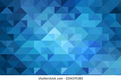 Light BLUE vector triangle mosaic template. Brand-new colored illustration in blurry style with gradient. The polygonal design can be used for your web site.