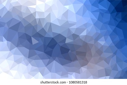Light BLUE vector triangle mosaic template. Creative illustration in halftone style with triangles. Template for cell phone's backgrounds.