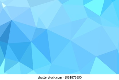 Light BLUE vector triangle mosaic template. Triangular geometric sample with gradient.  Best triangular design for your business.